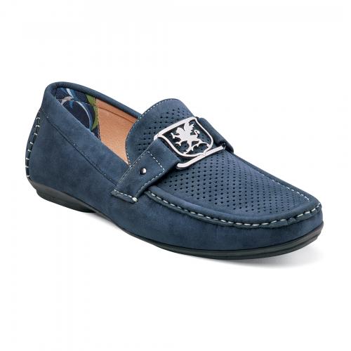 Stacy Adams Navy Mesh Moc Toe Loafer Shoes 24959